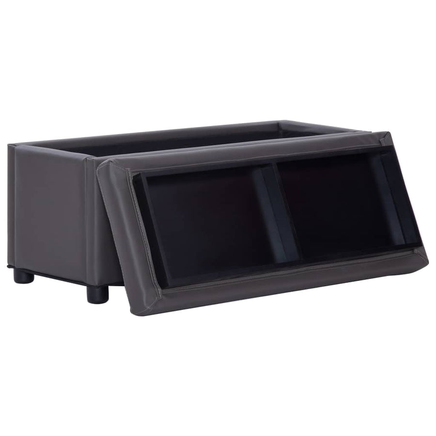 Opberghocker 87,5 cm kunstleer grijs Grijs
