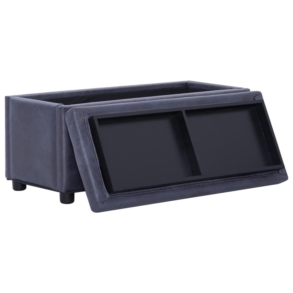 Opberghocker 87,5 Cm Kunstsuède Grijs