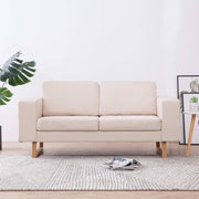 Two-seater fabric sofa cream