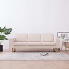 Driezitsbank 200x82x75 cm stof crème