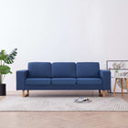 Three-seater sofa blue fabric