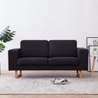 Tweezitsbank stof zwart 156x82x75 cm