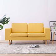 Two-seater sofa yellow fabric