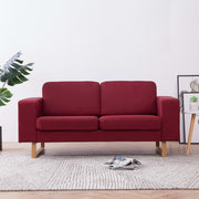 Two-seater sofa fabric wine red