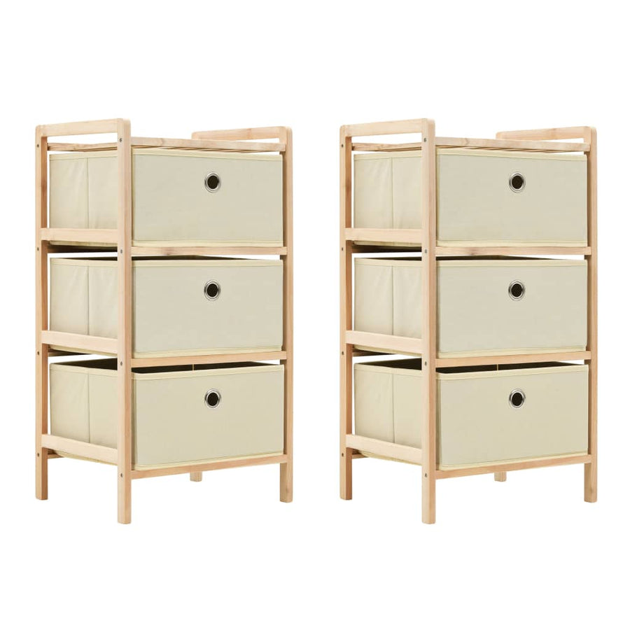 Opbergrekken Met Stoffen Manden Cederhout Beige 3 2