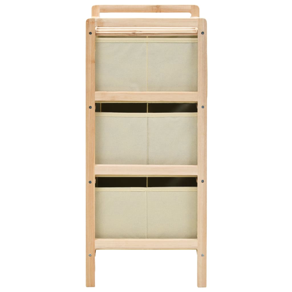 Opbergrekken Met Stoffen Manden Cederhout Beige 3 2