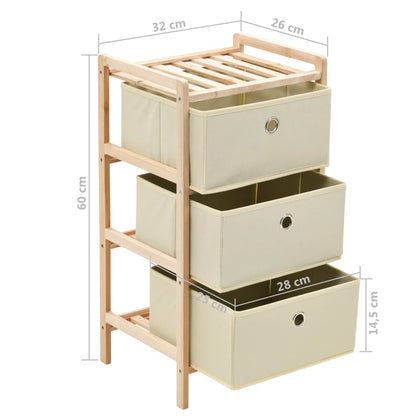 Opbergrekken Met Stoffen Manden Cederhout Beige 3 2
