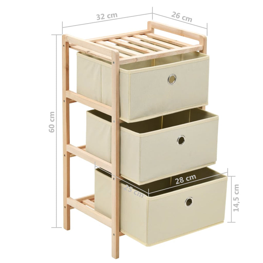 Opbergrekken Met Stoffen Manden Cederhout Beige 3 2