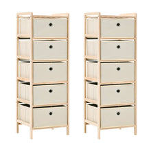 Opbergrekken Met Stoffen Manden Cederhout Beige 5 2