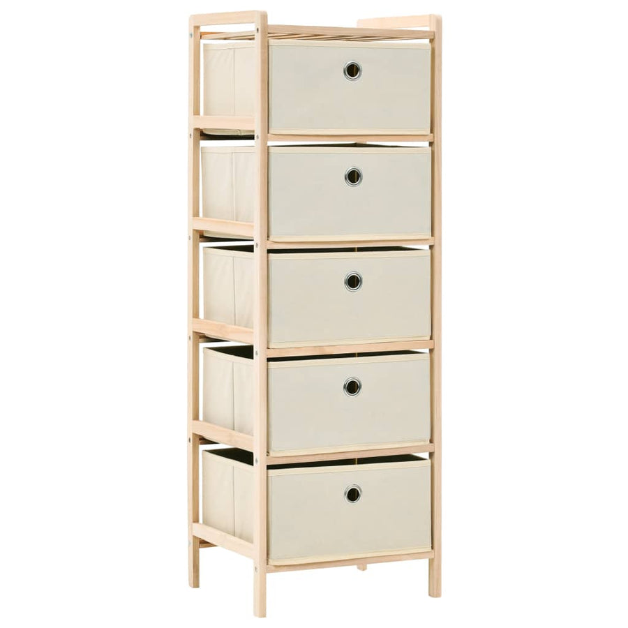 Opbergrekken Met Stoffen Manden Cederhout Beige 5 2