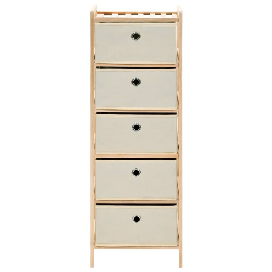 Opbergrekken Met Stoffen Manden Cederhout Beige 5 2