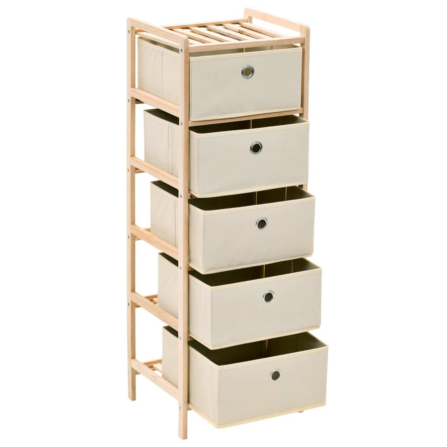 Opbergrekken Met Stoffen Manden Cederhout Beige 5 2