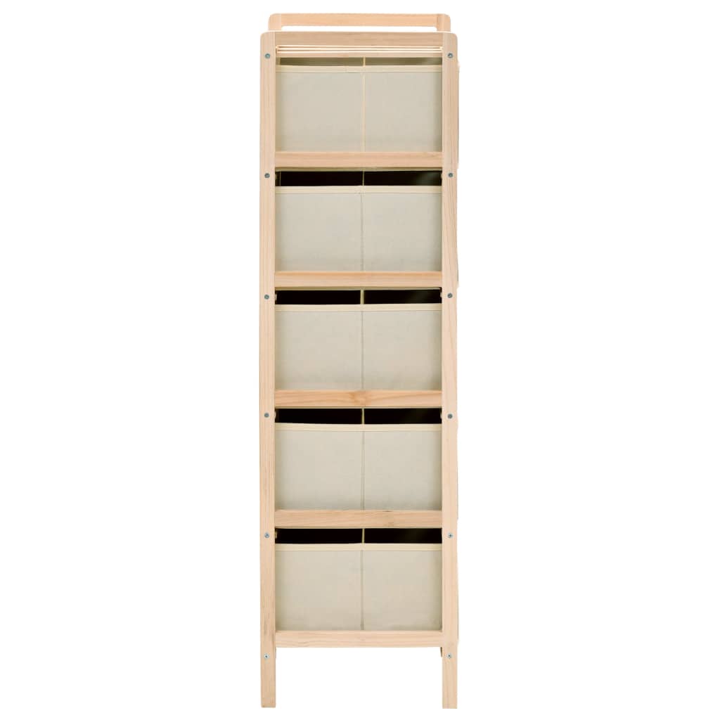 Opbergrekken Met Stoffen Manden Cederhout Beige 5 2
