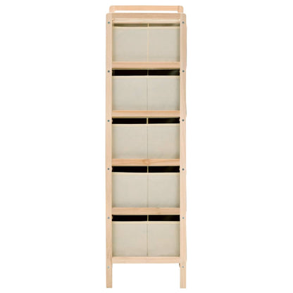 Opbergrekken Met Stoffen Manden Cederhout Beige 5 2