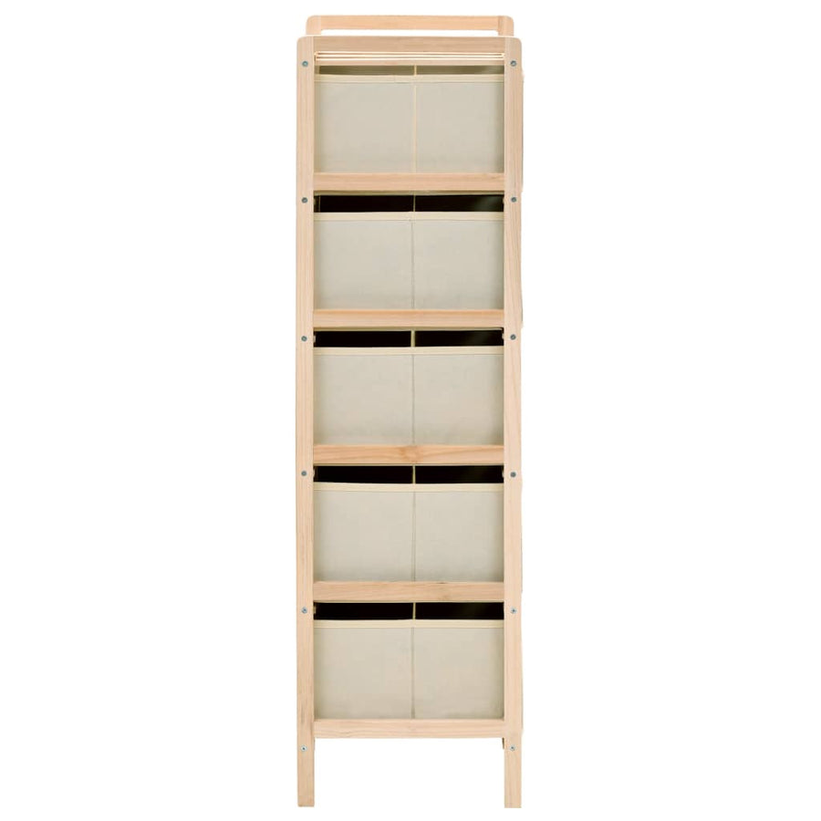Opbergrekken Met Stoffen Manden Cederhout Beige 5 2