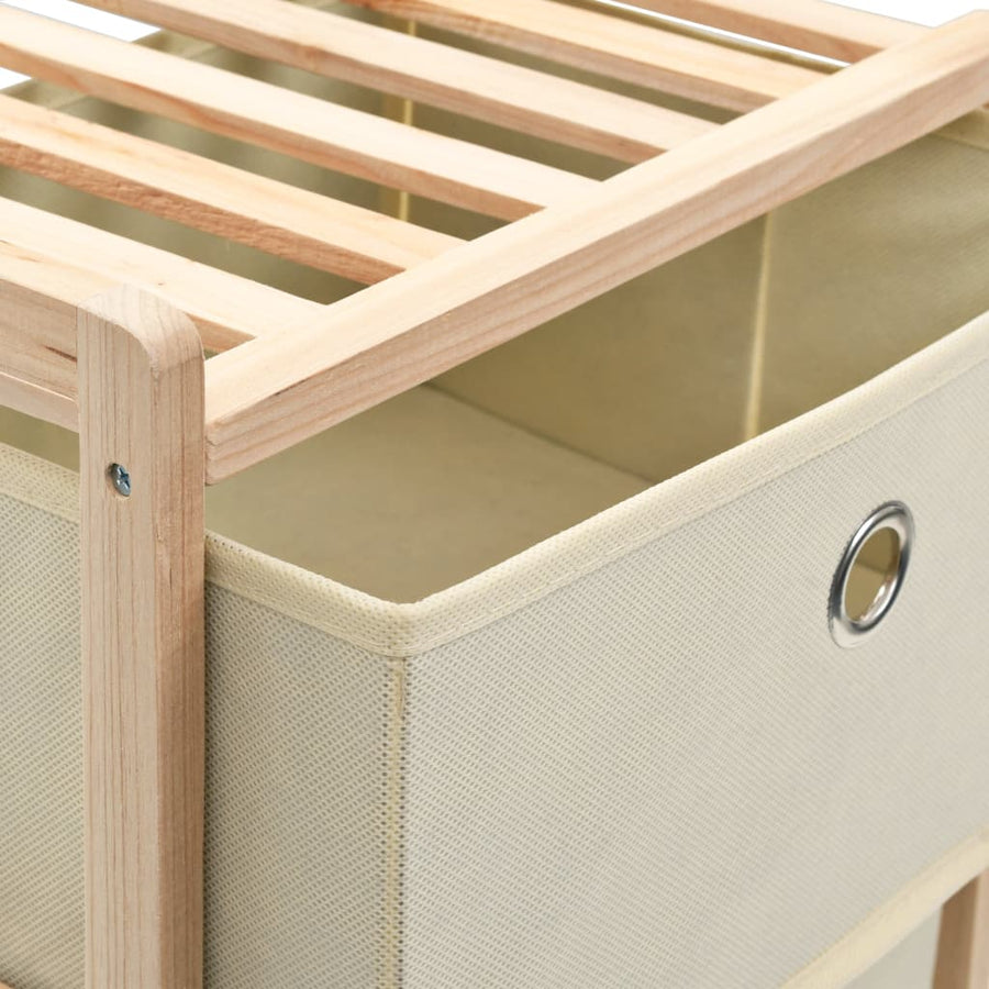 Opbergrekken Met Stoffen Manden Cederhout Beige 5 2