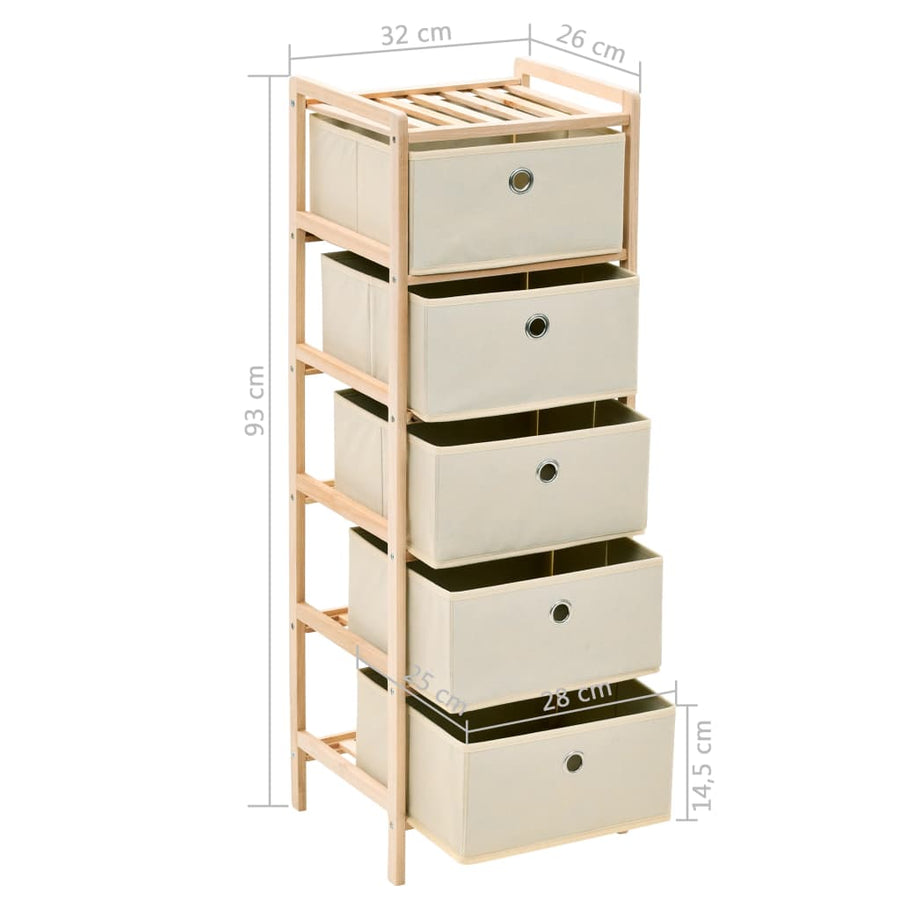 Opbergrekken Met Stoffen Manden Cederhout Beige 5 2