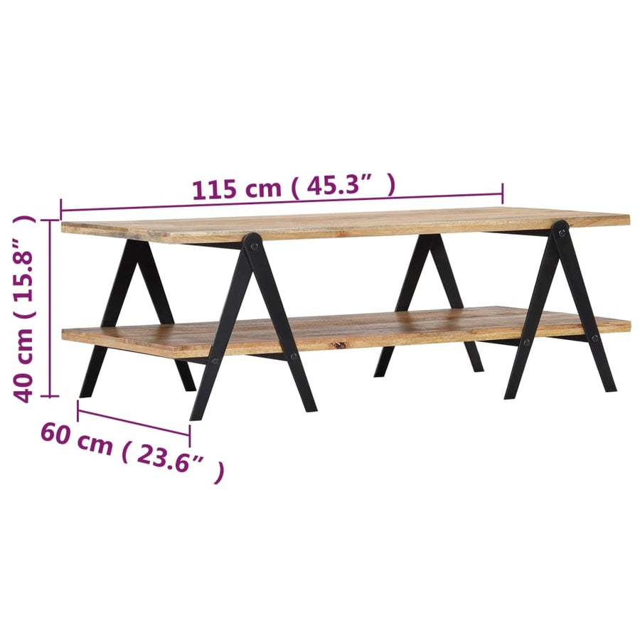 Salontafel 115X60X40 Cm Massief Mangohout Bruin
