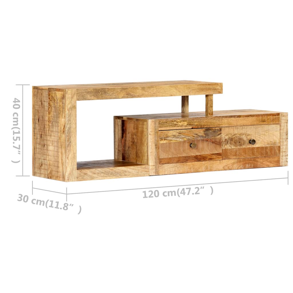 Tv-Meubel 120X30X40 Cm Massief Mangohout Bruin