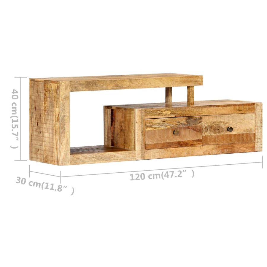 Tv-Meubel 120X30X40 Cm Massief Mangohout Bruin