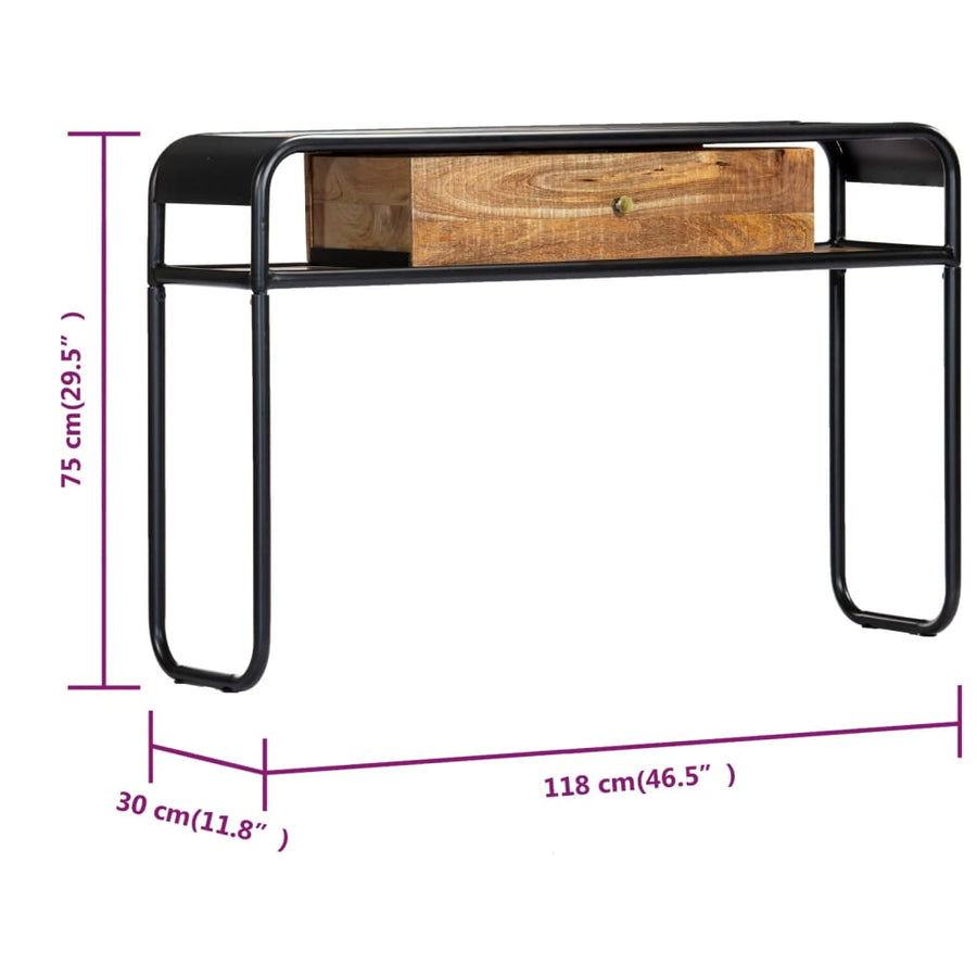 Wandtafel 8X30X75 Cm Massief Mangohout Bruin
