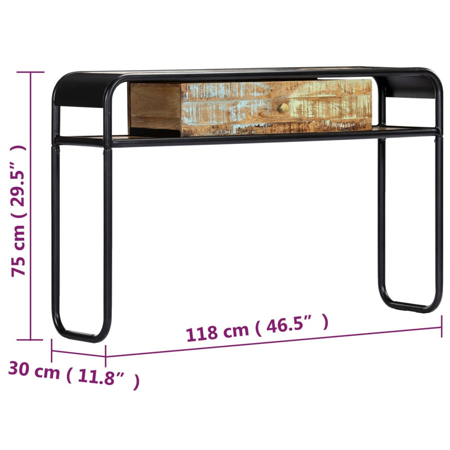 Wandtafel 8X30X75 Cm Massief Gerecycled Hout Multikleur