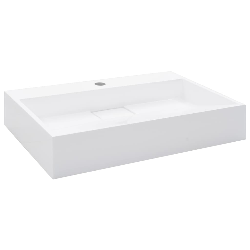 Wastafel 60x38x11 cm mineraal gegoten/marmer gegoten wit 60 x 38 x 11 cm