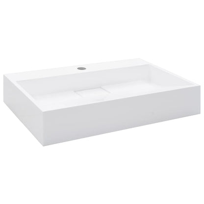 Wastafel 60x38x11 cm mineraal gegoten/marmer gegoten wit 60 x 38 x 11 cm