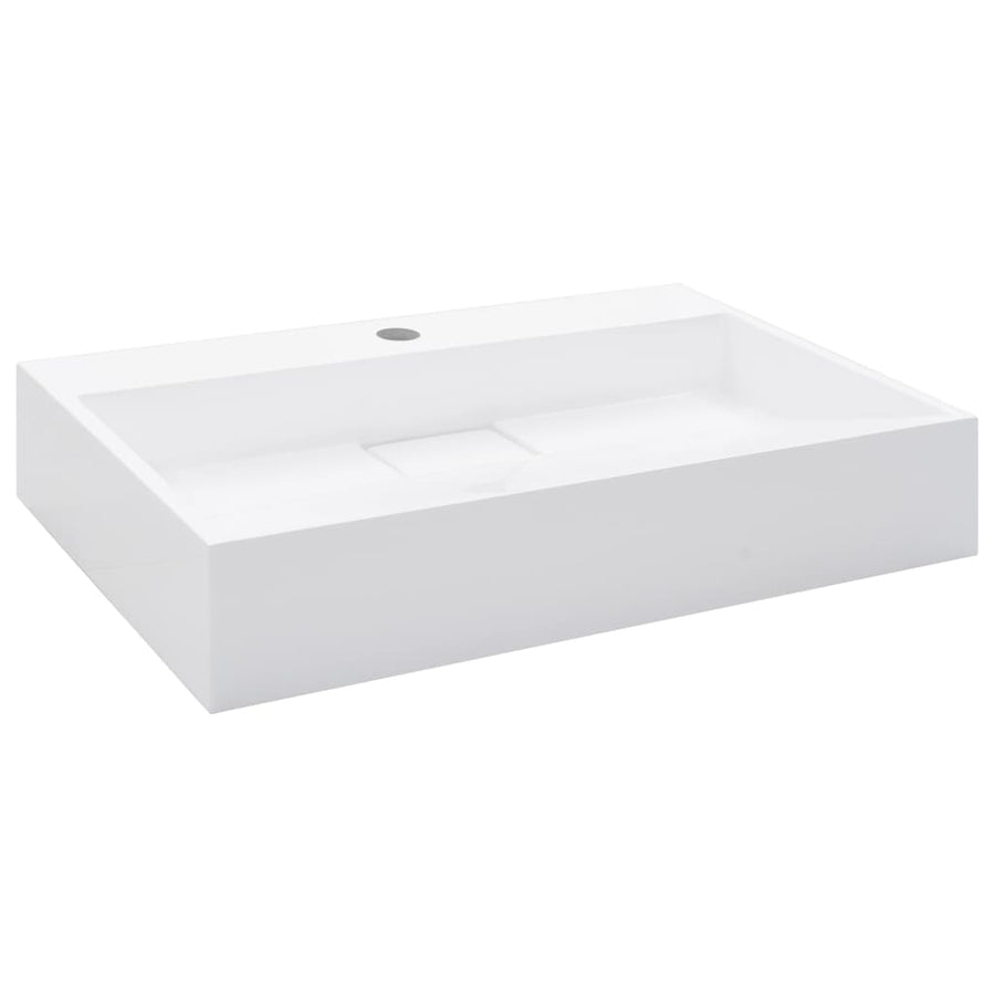 Wastafel 60x38x11 cm mineraal gegoten/marmer gegoten wit 60 x 38 x 11 cm