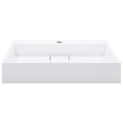 Wastafel 60x38x11 cm mineraal gegoten/marmer gegoten wit 60 x 38 x 11 cm