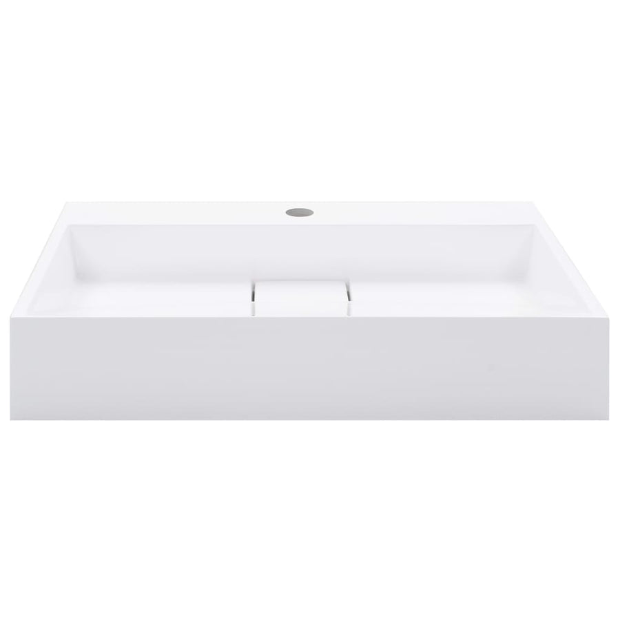 Wastafel 60x38x11 cm mineraal gegoten/marmer gegoten wit 60 x 38 x 11 cm
