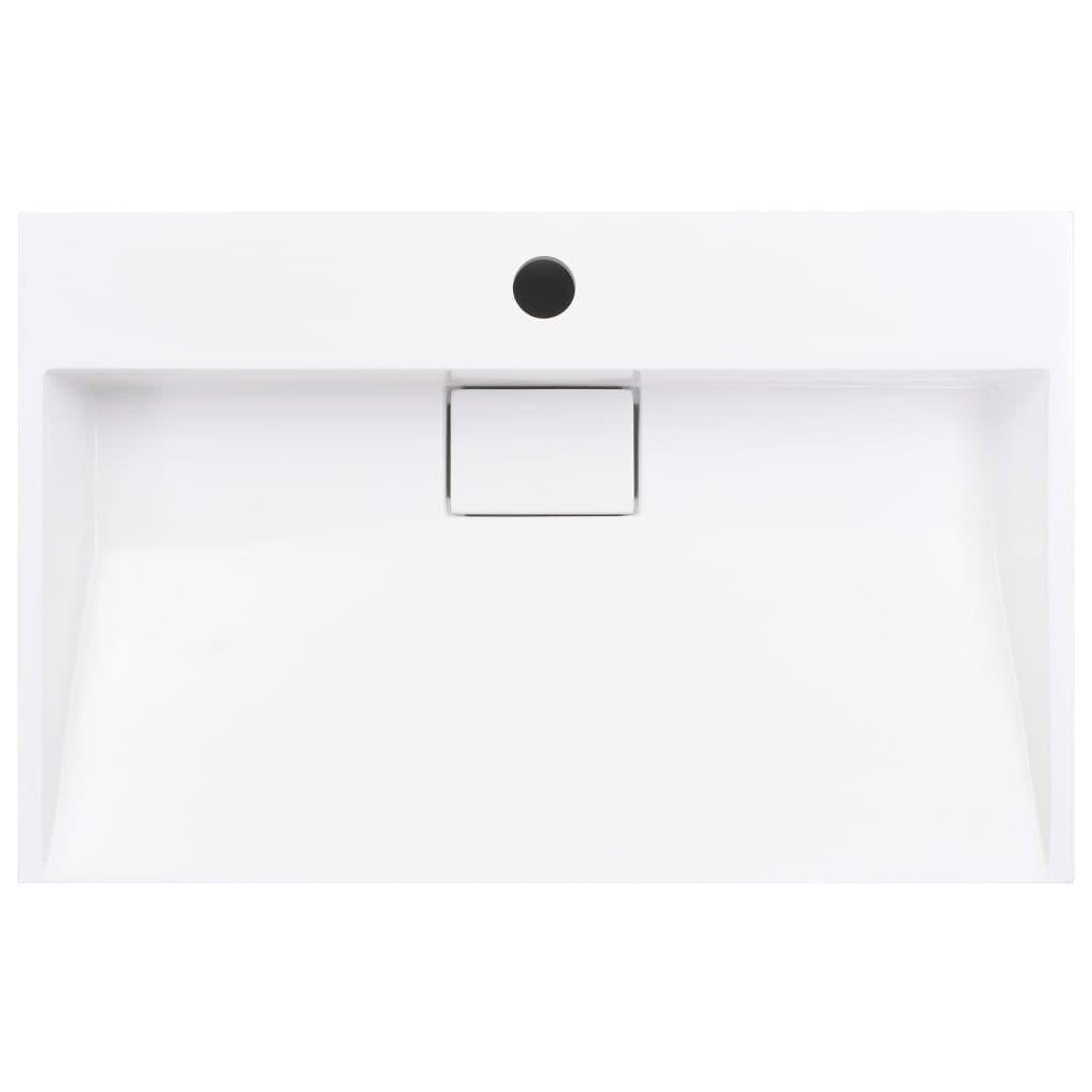 Wastafel 60x38x11 cm mineraal gegoten/marmer gegoten wit 60 x 38 x 11 cm