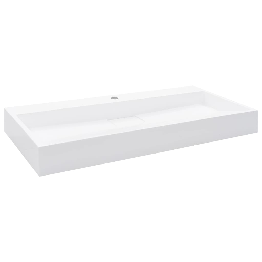 Wastafel 100x46x11 cm mineraal gegoten/marmer gegoten wit 100 x 46 x 11 cm