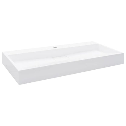 Wastafel 100x46x11 cm mineraal gegoten/marmer gegoten wit 100 x 46 x 11 cm