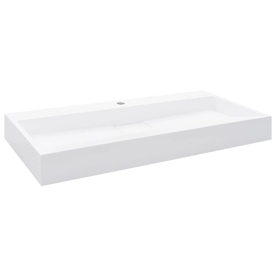 Wastafel 100x46x11 cm mineraal gegoten/marmer gegoten wit 100 x 46 x 11 cm