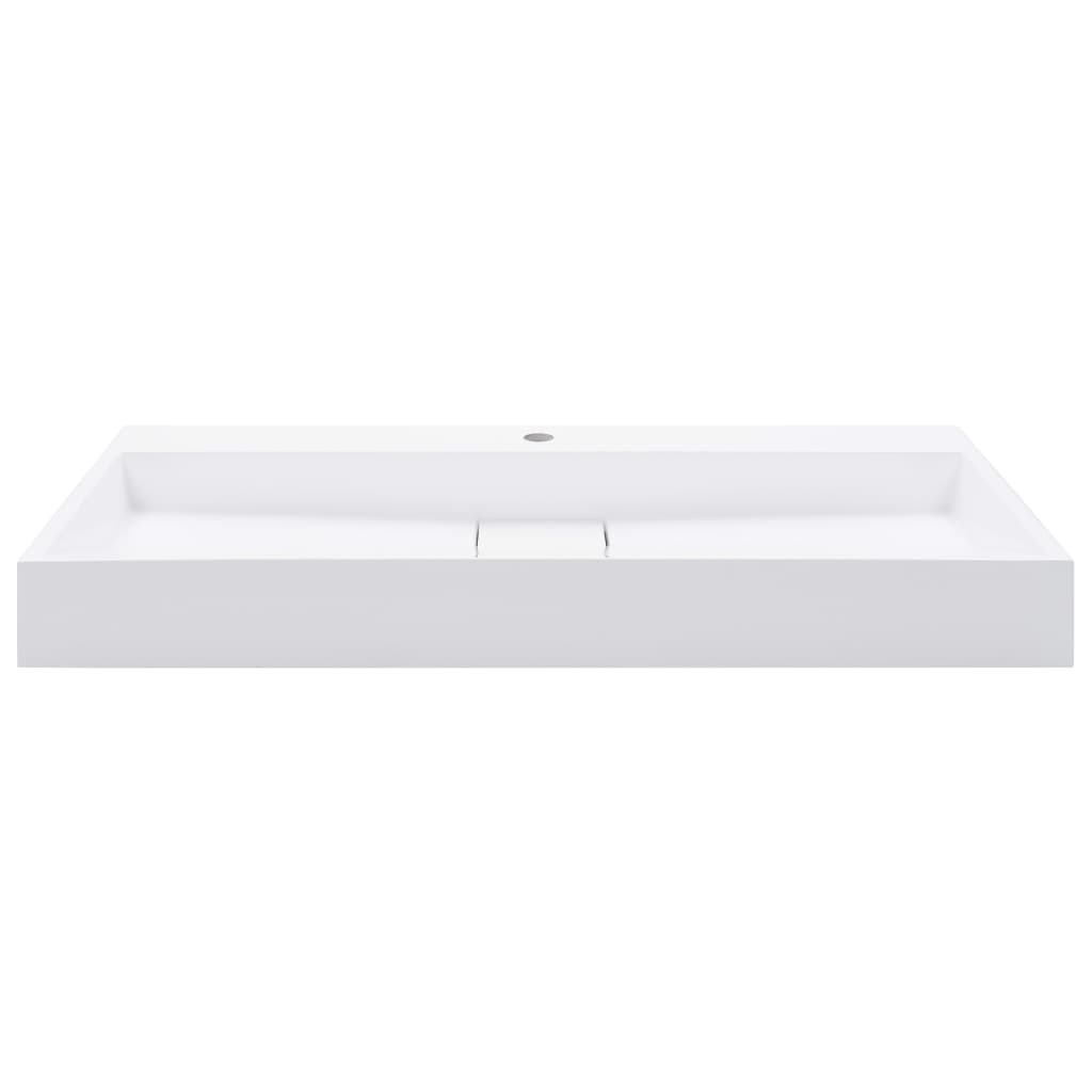 Wastafel 100x46x11 cm mineraal gegoten/marmer gegoten wit 100 x 46 x 11 cm