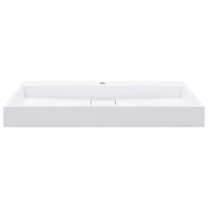 Wastafel 100x46x11 cm mineraal gegoten/marmer gegoten wit 100 x 46 x 11 cm