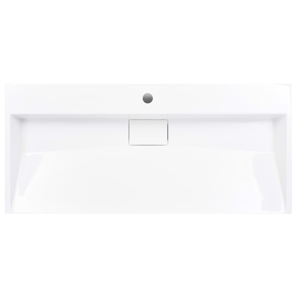Wastafel 100x46x11 cm mineraal gegoten/marmer gegoten wit 100 x 46 x 11 cm