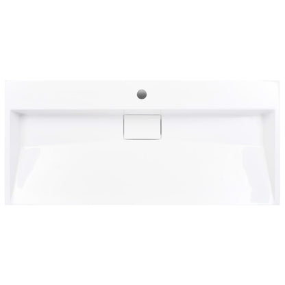 Wastafel 100x46x11 cm mineraal gegoten/marmer gegoten wit 100 x 46 x 11 cm