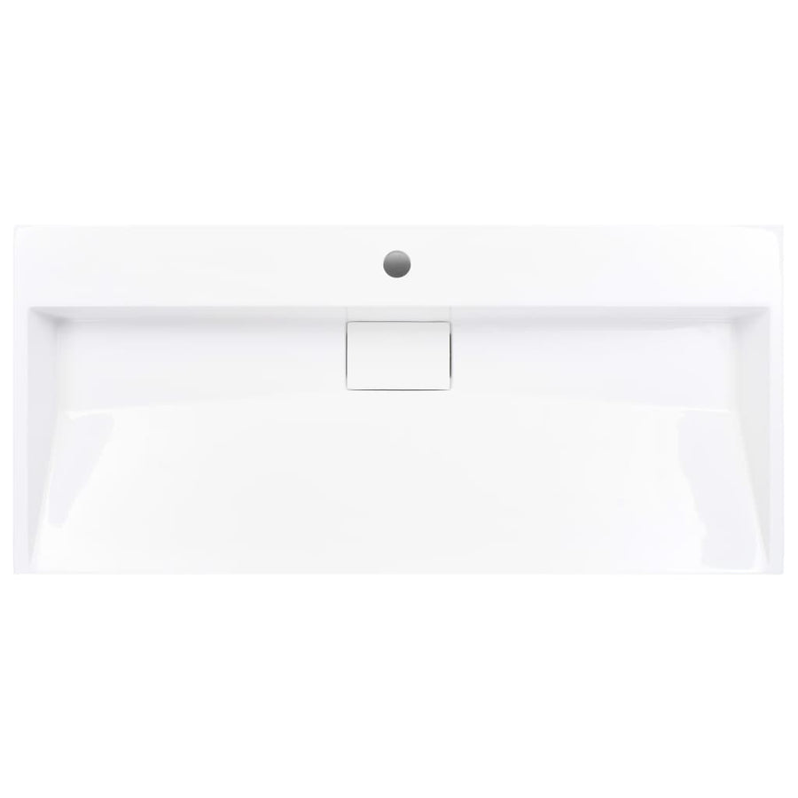 Wastafel 100x46x11 cm mineraal gegoten/marmer gegoten wit 100 x 46 x 11 cm