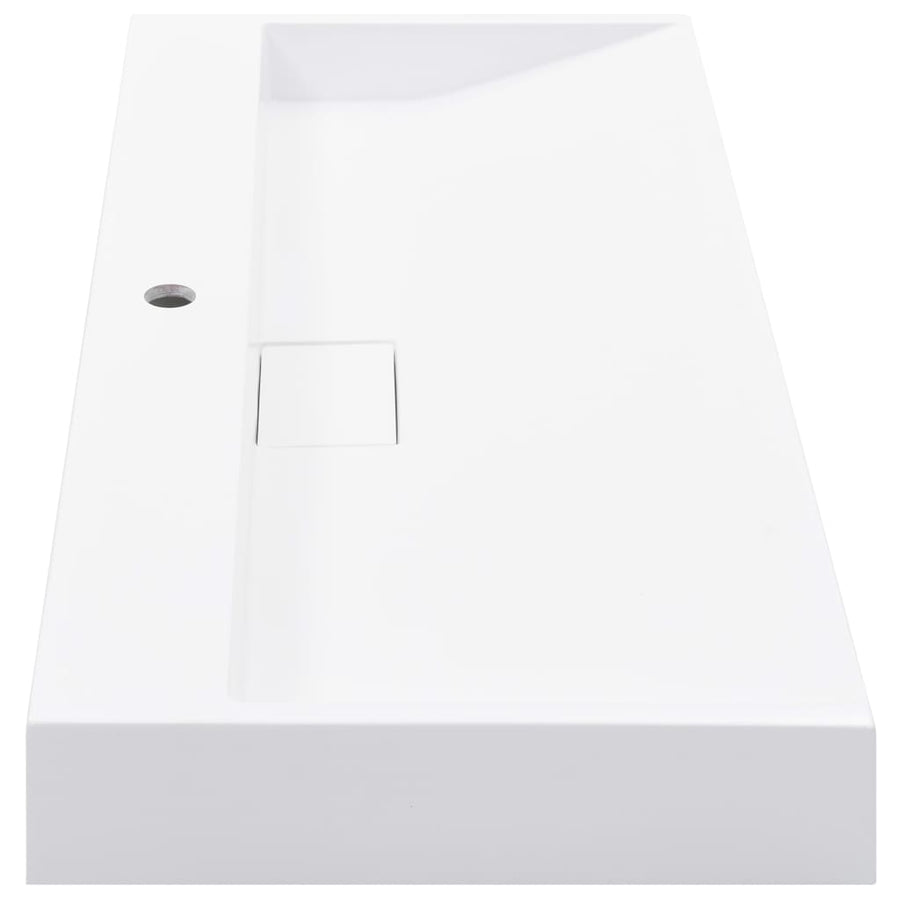 Wastafel 100x46x11 cm mineraal gegoten/marmer gegoten wit 100 x 46 x 11 cm