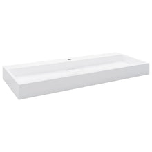 Wastafel 120x46x11 cm mineraal gegoten/marmer gegoten wit 120 x 46 x 11 cm (1 gat)