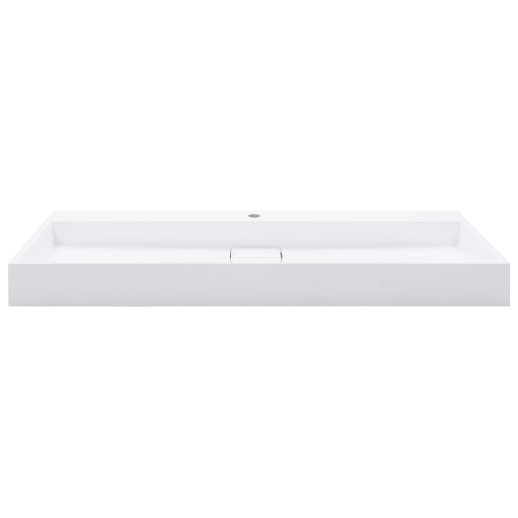 Wastafel 120x46x11 cm mineraal gegoten/marmer gegoten wit 120 x 46 x 11 cm (1 gat)