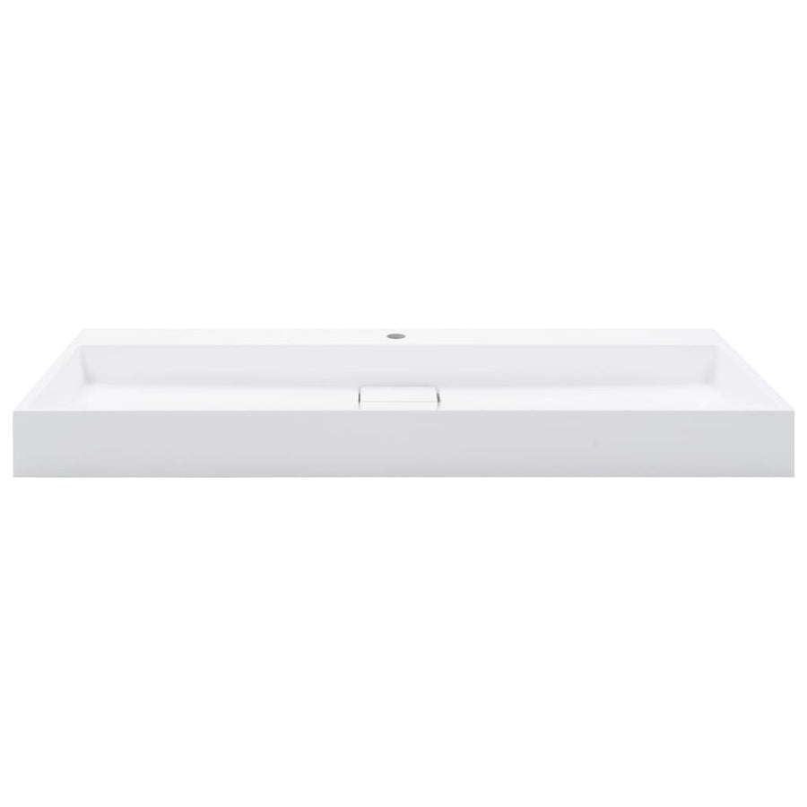 Wastafel 120x46x11 cm mineraal gegoten/marmer gegoten wit 120 x 46 x 11 cm (1 gat)