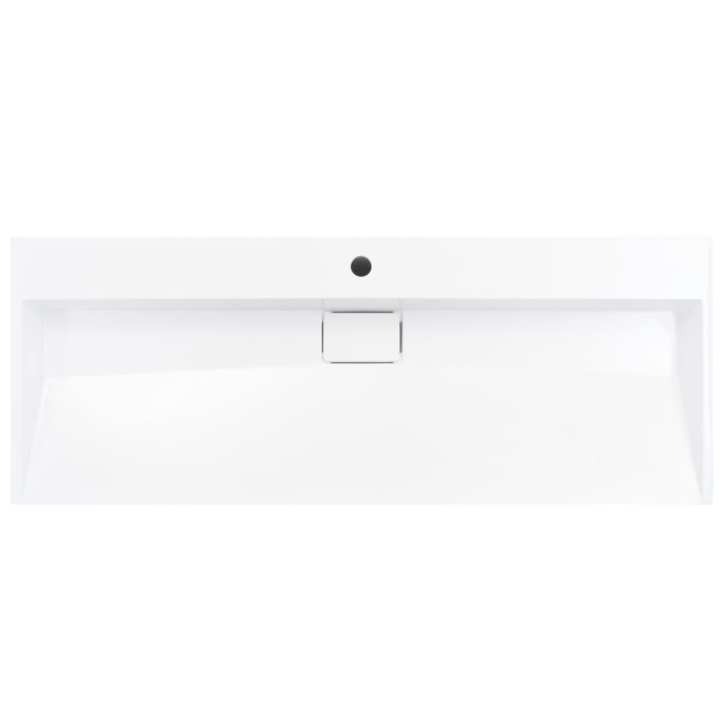 Wastafel 120x46x11 cm mineraal gegoten/marmer gegoten wit 120 x 46 x 11 cm (1 gat)