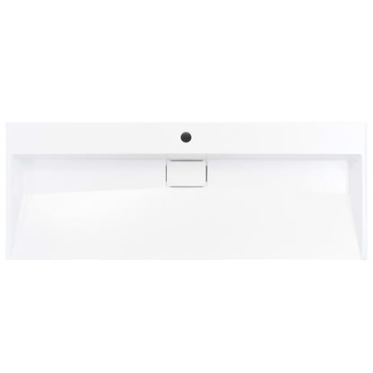 Wastafel 120x46x11 cm mineraal gegoten/marmer gegoten wit 120 x 46 x 11 cm (1 gat)