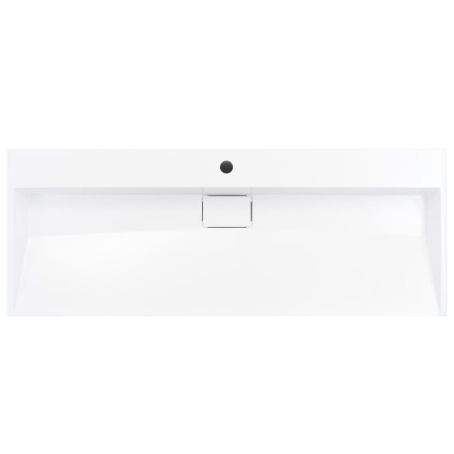 Wastafel 120x46x11 cm mineraal gegoten/marmer gegoten wit 120 x 46 x 11 cm (1 gat)