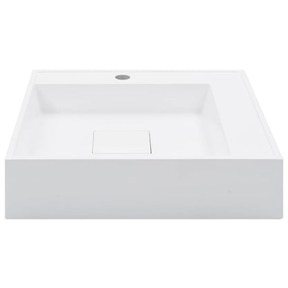 Wastafel 50x50x12,3 cm mineraal gegoten/marmer gegoten wit 50 x 50 x 12.3 cm