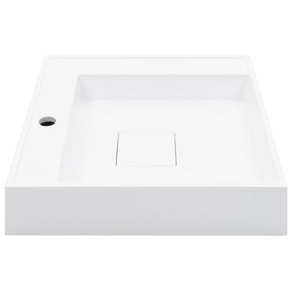 Wastafel 50x50x12,3 cm mineraal gegoten/marmer gegoten wit 50 x 50 x 12.3 cm