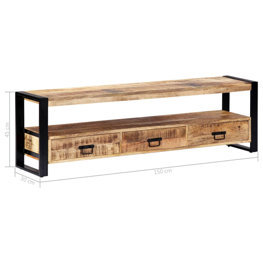 Tv-Meubel 150 x 30 x 45 cm massief mangohout